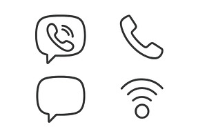 Communication icons illustrate, a Technology Illustration by ZinetroN