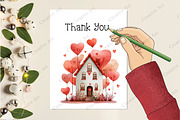 Watercolor Valentine House Clipart, an Illustration by Creative Art (Thumbnail 7 of 9)