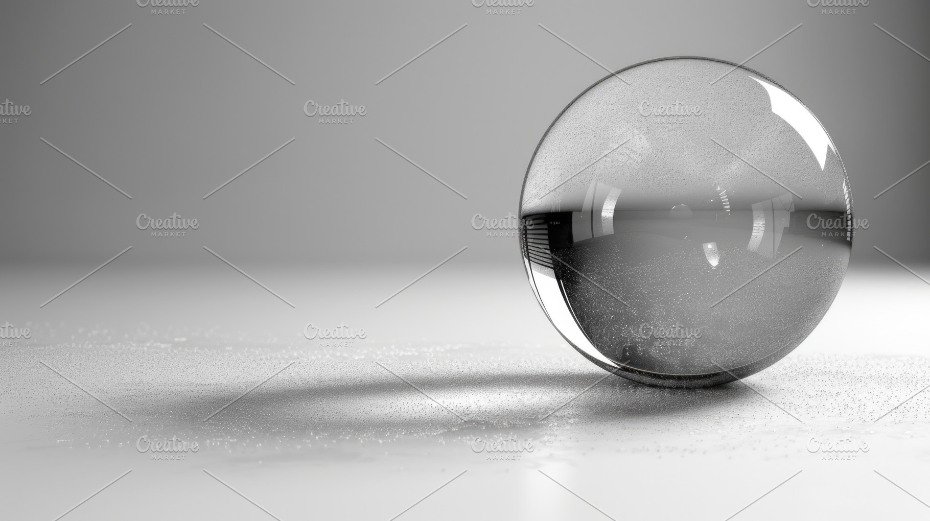 Glass Sphere with Silver Particles Minimal Abstract Luxury Backg, a Beauty & Fashion Photo by José Manuel Gelpi