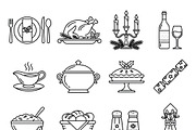 40 Christmas Dinner Table Icons, an Outline Icon by adenpinkstore (Thumbnail 2 of 20)