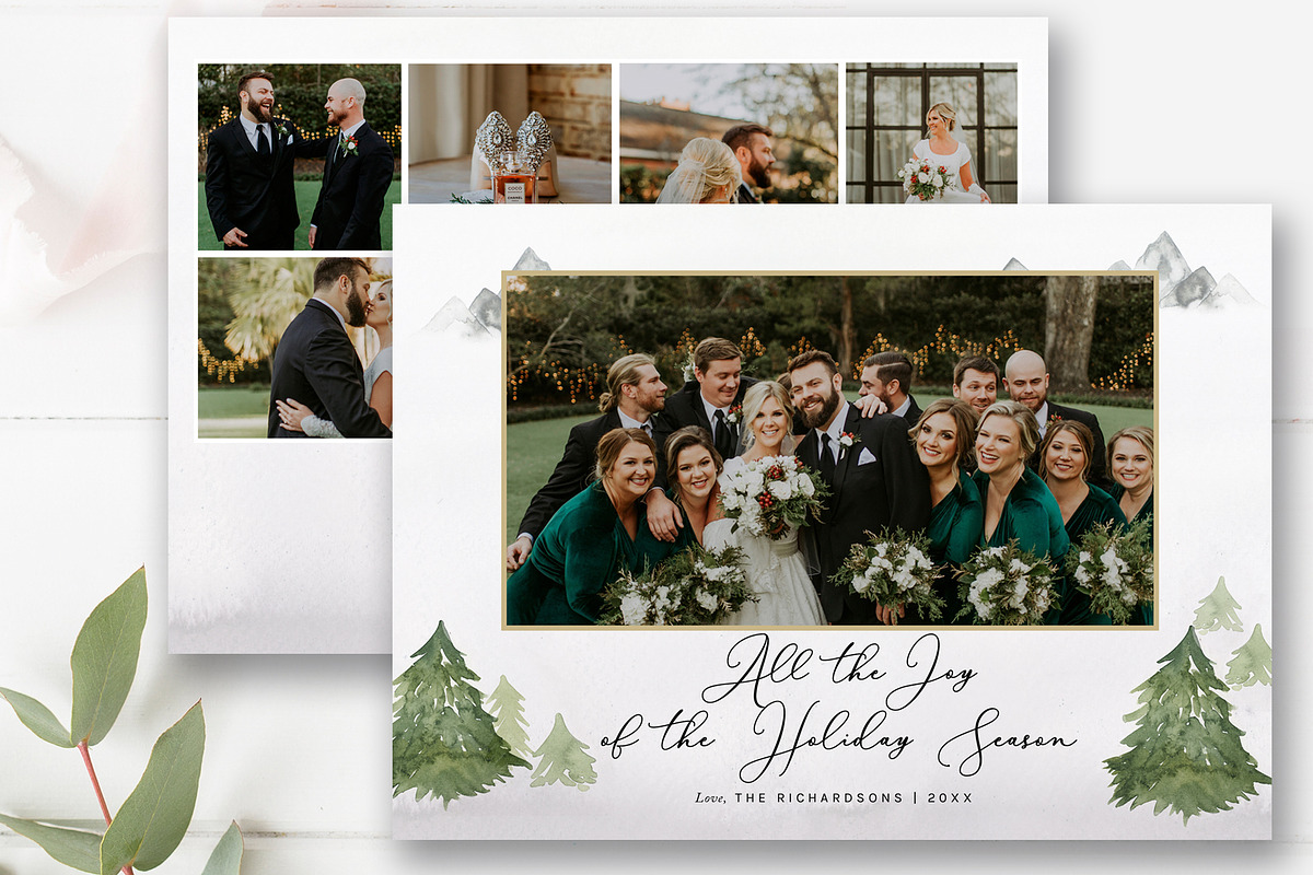 Pine Tree Christmas Photo Card PSD, a Card Template by By Stephanie Design (Photo 3 of 5)