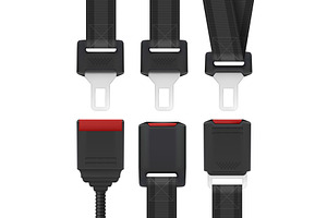 Safety seatbelts set isolated on, an Object Illustration by art PVP - market