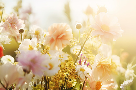 Colorful Meadow Blossoms Natures Vibrant Beauty and Glow, a Nature Photo by Iconogenic