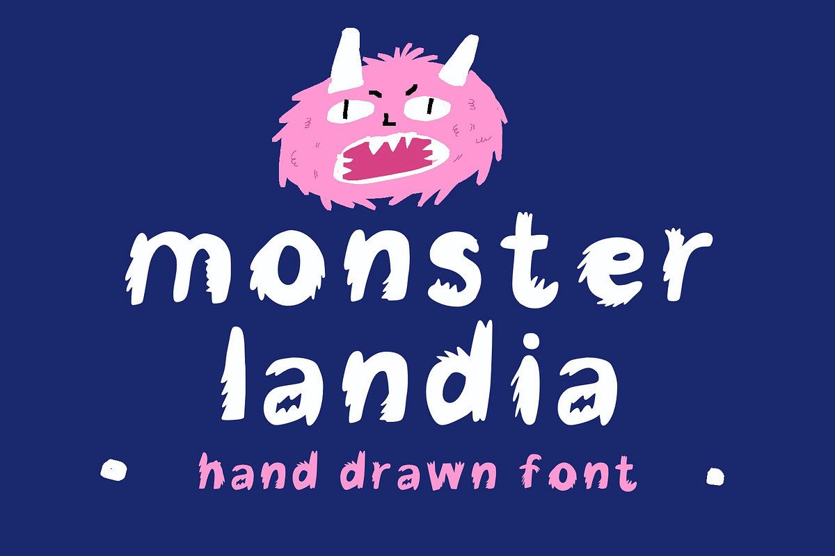 monsterlandia - hand drawn fun font, a Blackletter Font by Ashiya Pixel (Photo 1 of 8)