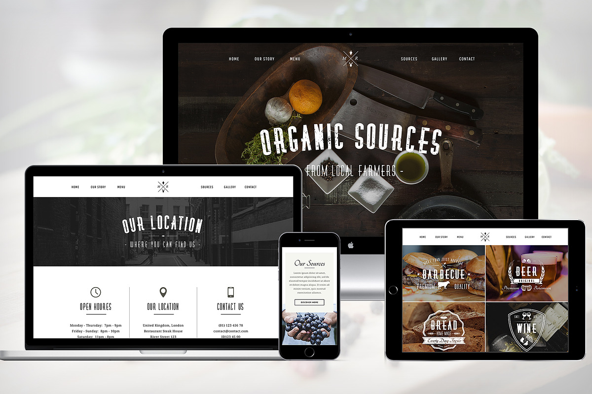 Gastro - Restaurant PSD Template, a Device Mockup by Michael Eleder Templates (Photo 1 of 5)