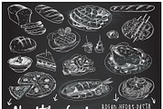 Chalkboard food set, a Food Illustration by artnLera (Thumbnail 3 of 3)