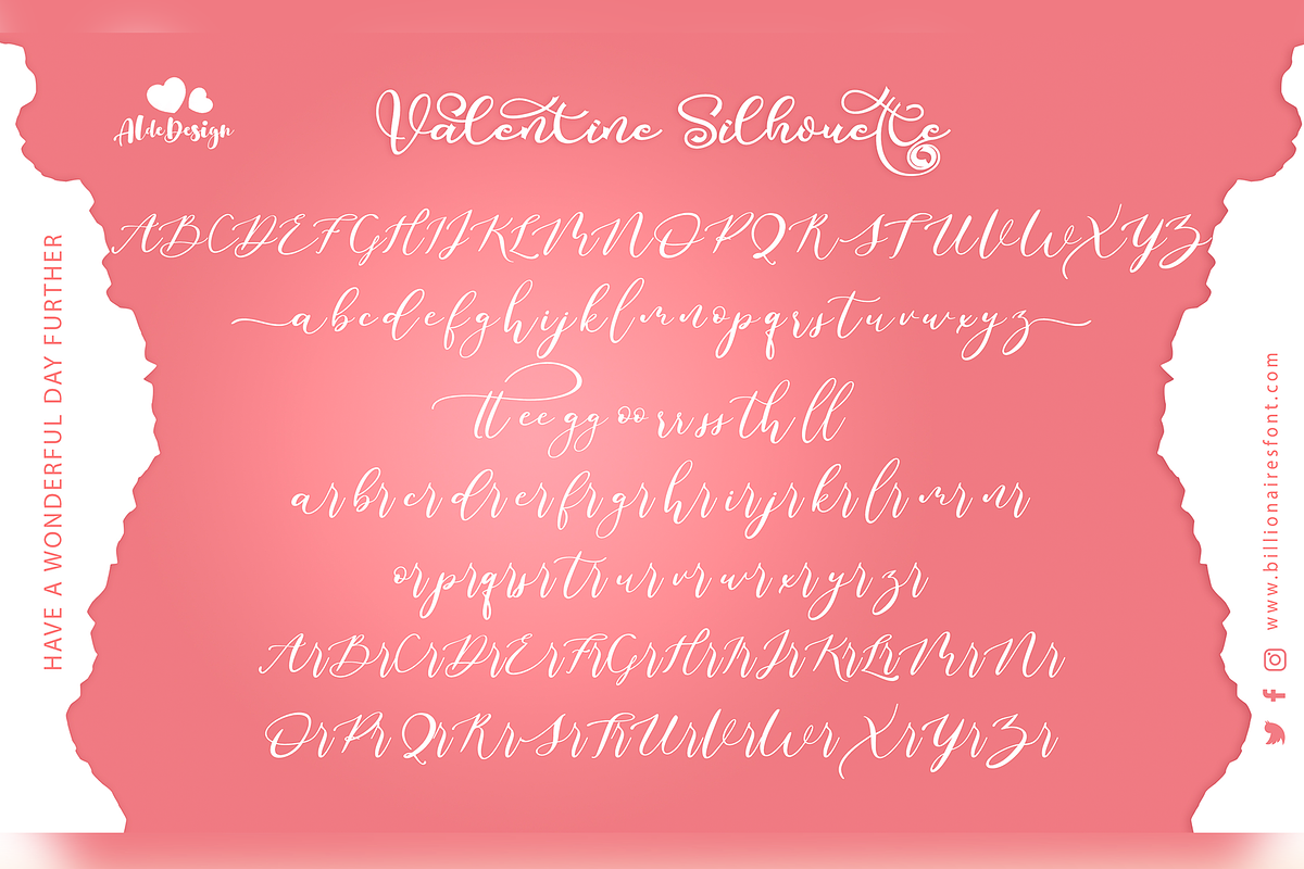 Valentine Silhouette, a Script Font by Aldedesign (Photo 9 of 11)