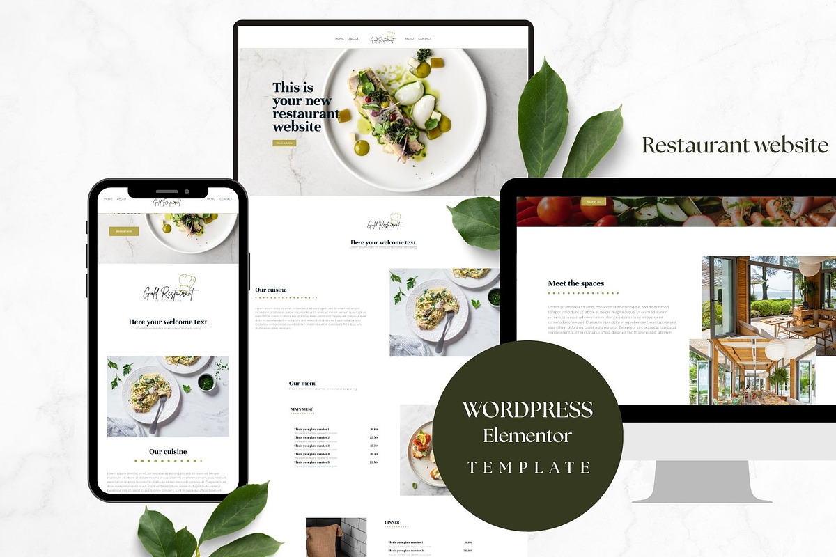Wordpress restaurant template, a WordPress Template by Martalv Works (Photo 1 of 4)