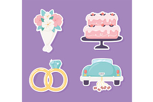 wedding icon set, an Illustration by studiogstock