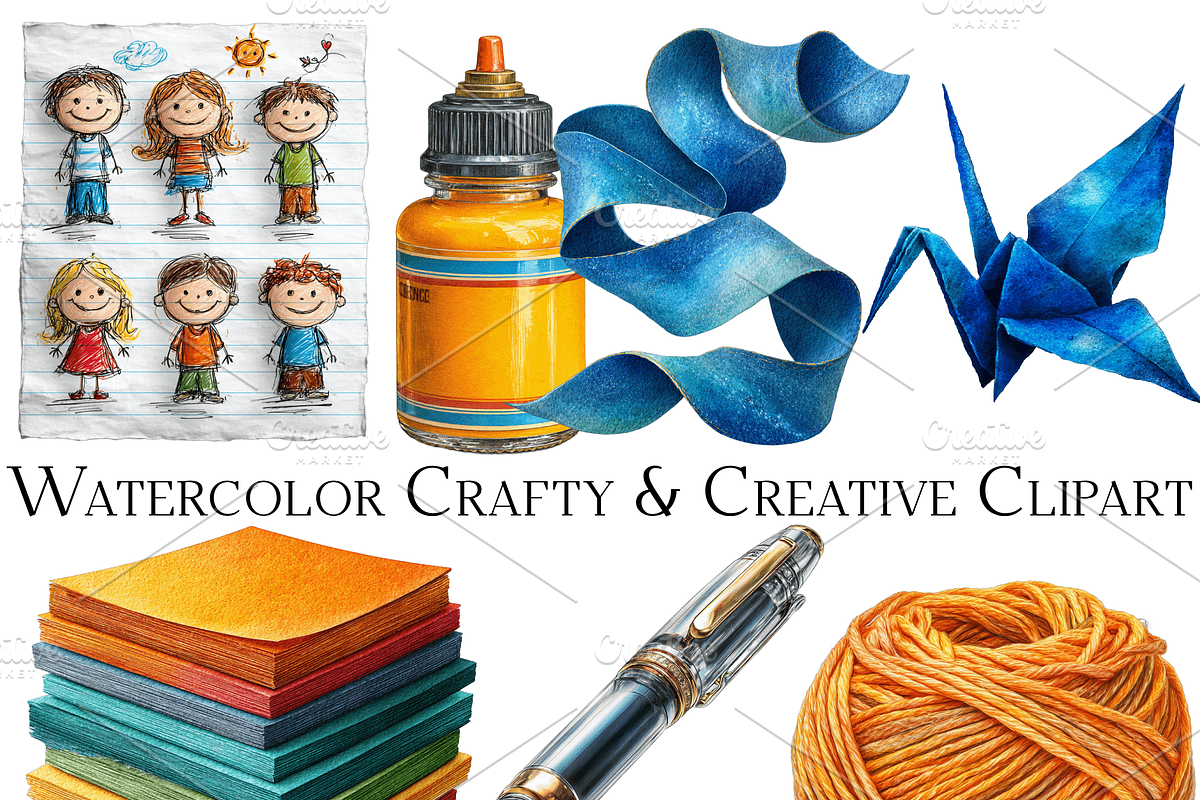 Watercolor Crafty & Creative Clipart, an Object Graphic by ArtisticTimberStudio (Photo 2 of 2)