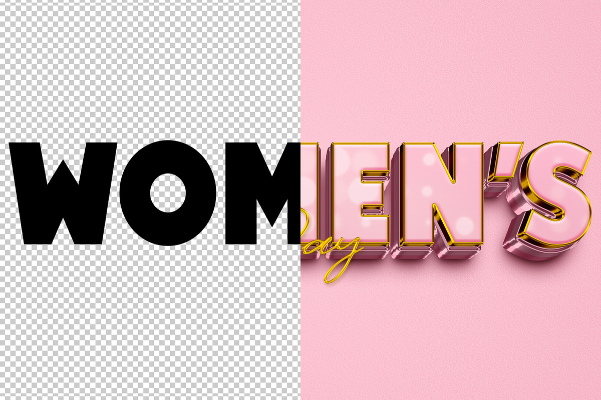 Women's day 3D editable text effect, a Layer Style Add-On by Hello Muh (Photo 2 of 2)