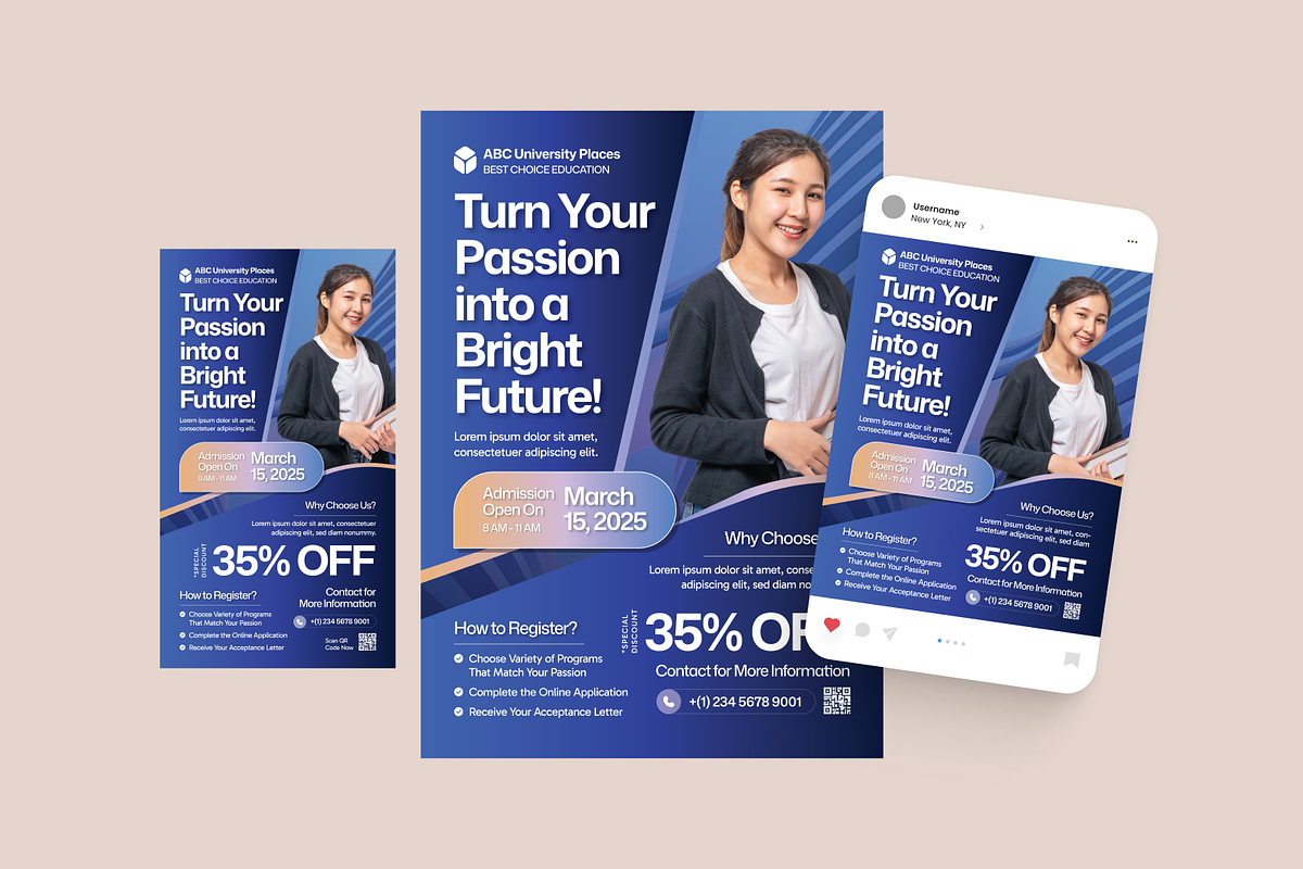 Admission University Flyer, a Flyer Template by MMPixelCraft (Photo 4 of 4)