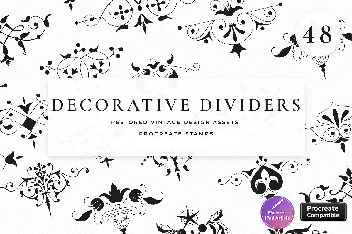Procreate Dividers and Borders, a Brush Add-On by AW Studios (Photo 1 of 5)