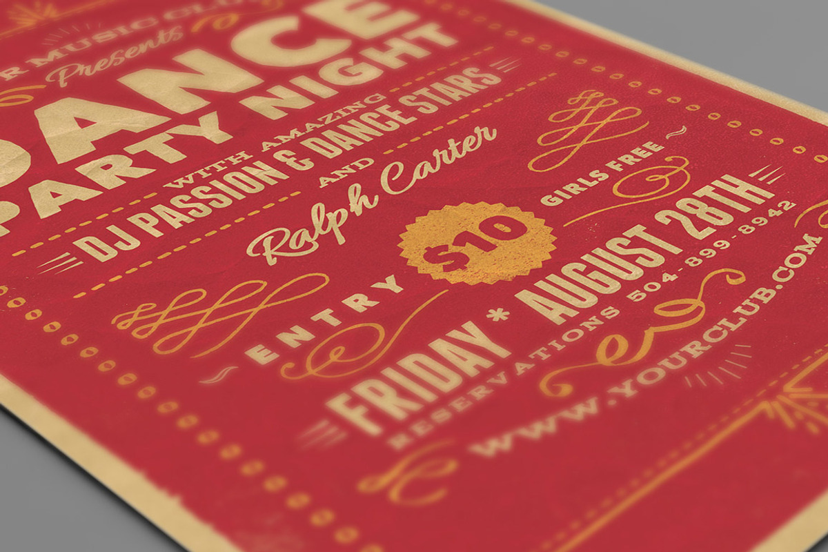 Vintage Style Typography Flyer, a Flyer Template by JumboDesign