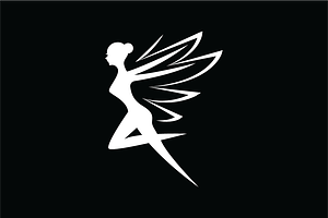 Golden Wing Fairy Logo Template