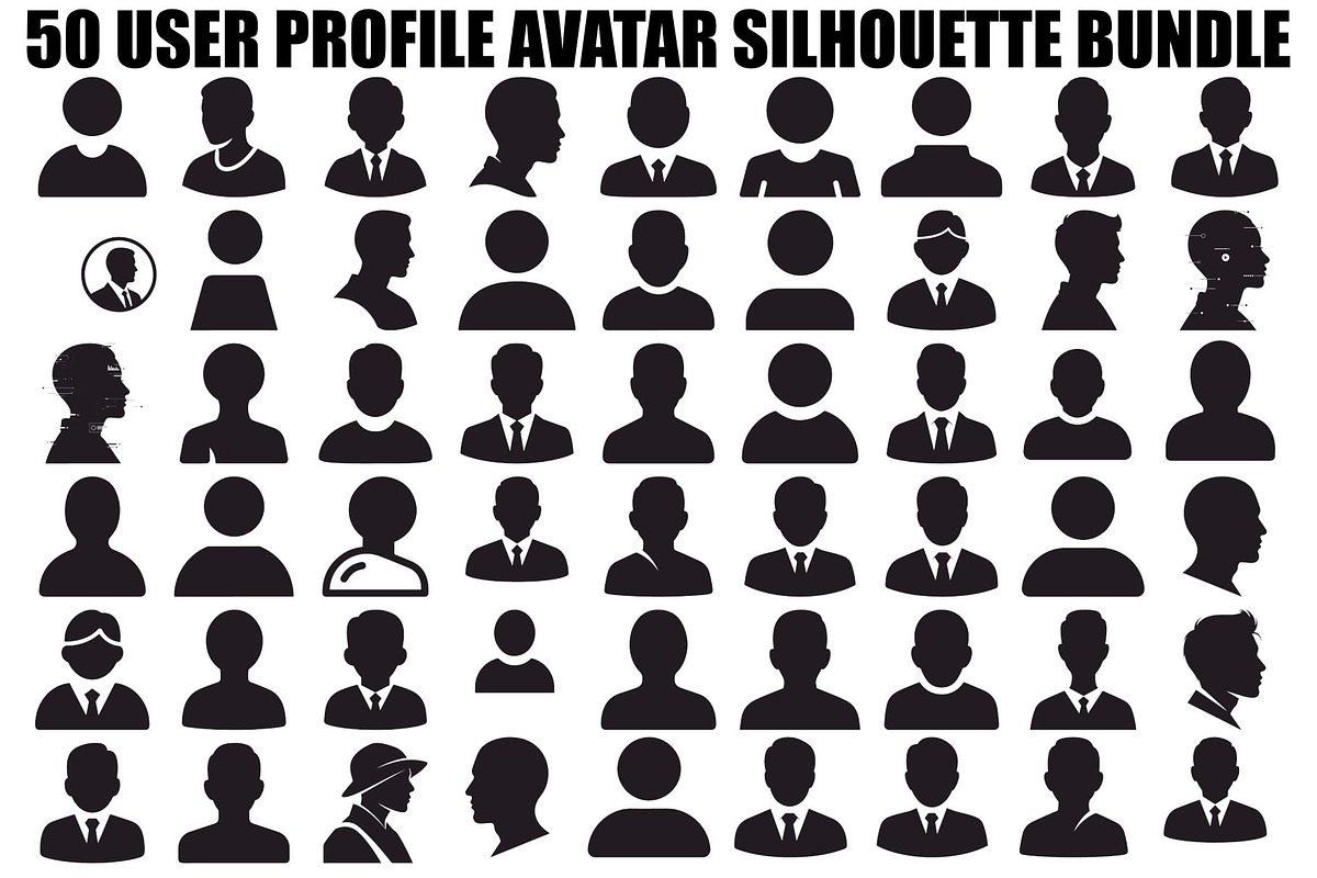 User Profile Avatar Silhouette Bundl, an Illustration by jahid234 (Photo 1 of 49)