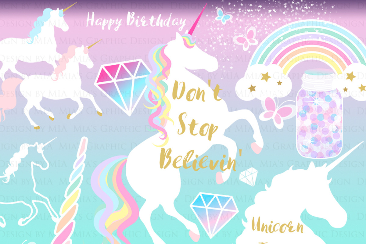 Magical Unicorns, Einhorn, White, an Illustration by Mia's Graphic Design (Photo 5 of 9)
