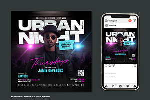 Urban Night Party Flyer, a Flyer Template by Corrella Design