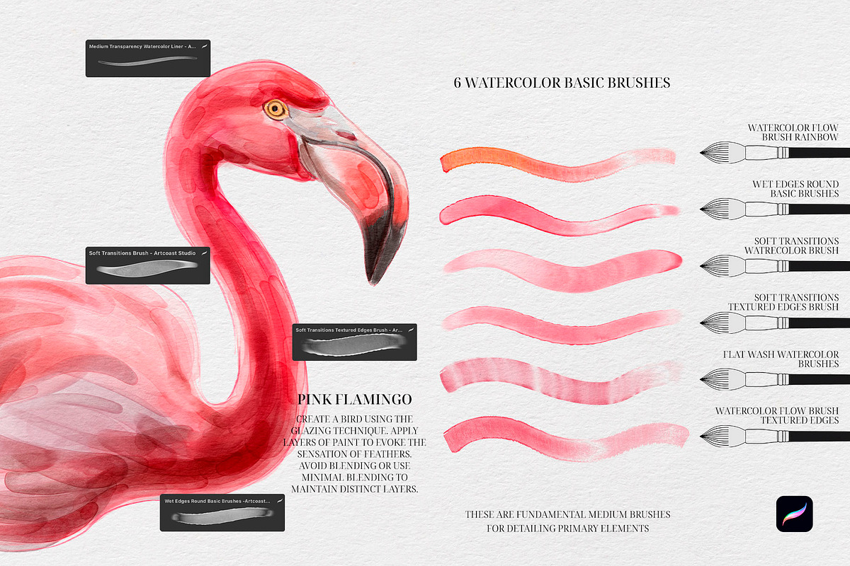Watercolor Realistic Soft Brushes, a Brush Add-On by Spasibenko Art (Photo 3 of 14)