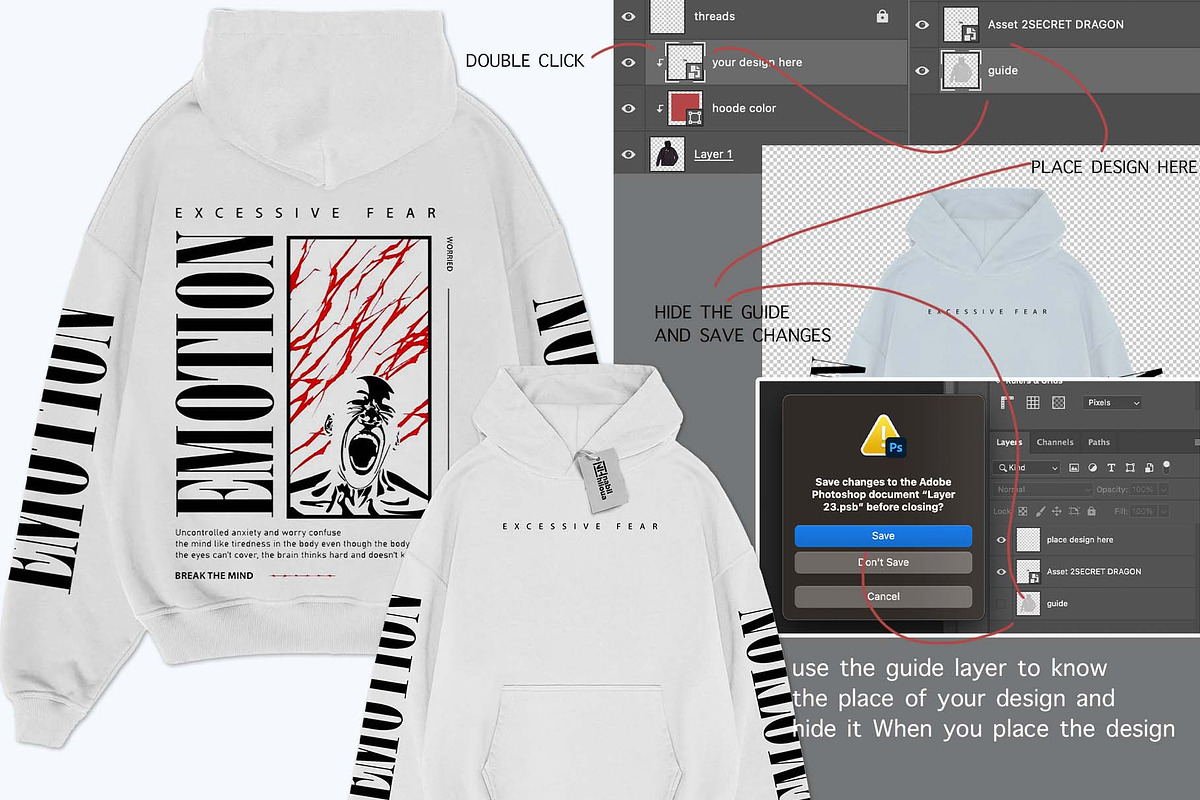 realistic oversize Hoodie PSD Mockup, a Hoody Mockup by NH graphic (Photo 2 of 4)
