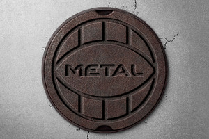 Engraved Manhole Cover Logo Mockup