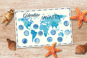 Watercolor World: map and icons, a Wallpaper Graphic by Fortuna Venit (Thumbnail 6 of 6)