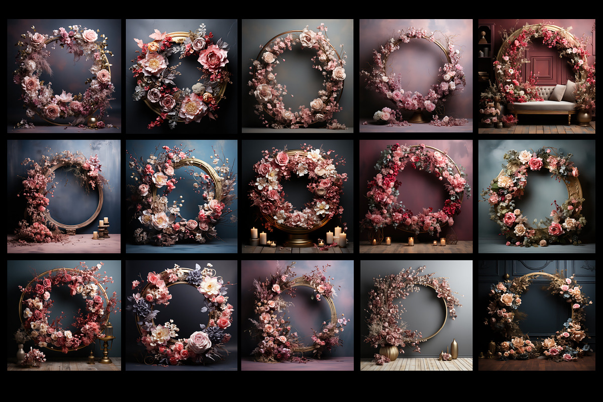 Floral Ring Backdrops Maternityshoot, a Background Graphic by Chipshpow Graphics (Photo 4 of 13)