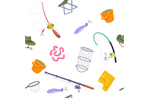 Fishing pattern. vector seamless, a Sport Illustration by Onyx