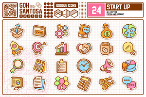 Startup Stickers Doodle Vector, a Graphic by Gohsantosa