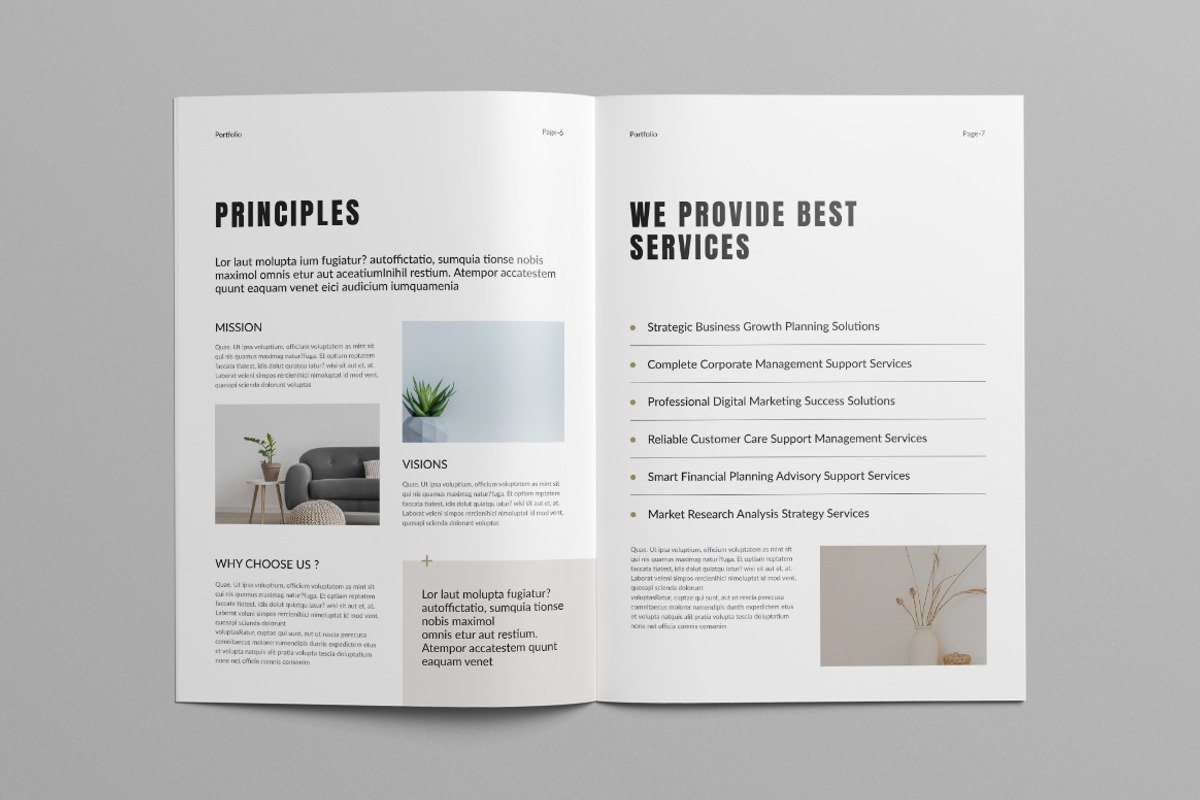 Portfolio Template Canva, a Brochure Template by Pixelpick (Photo 4 of 9)