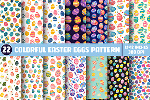 Colorful Easter Eggs Pattern, an Illustration by SinaCreation