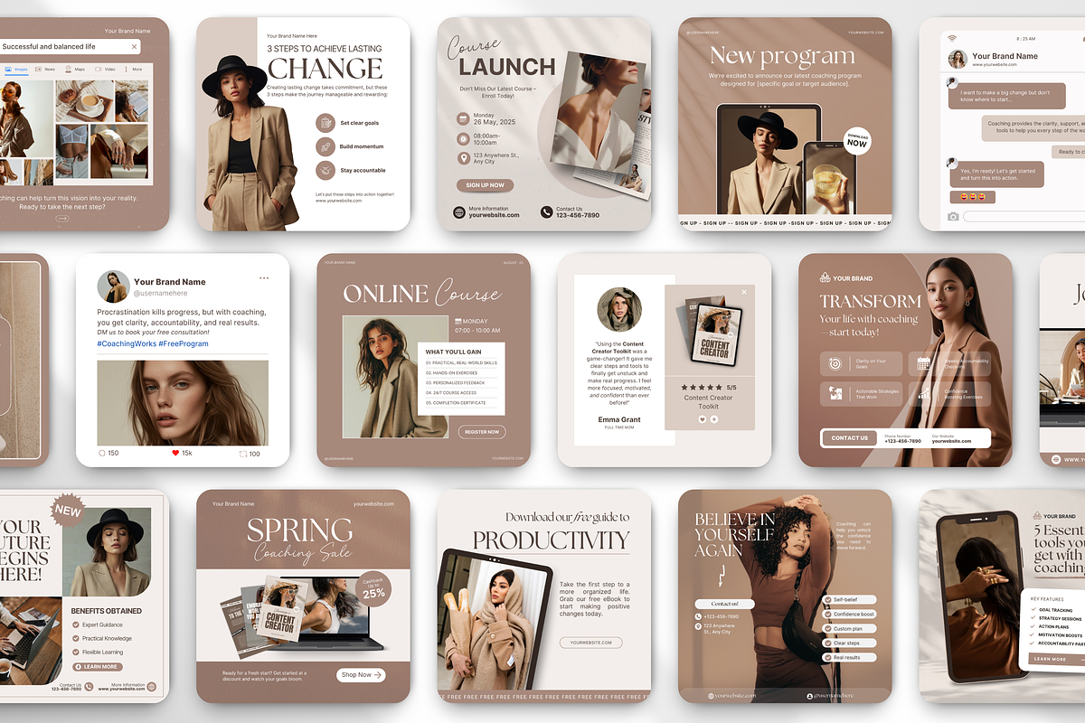 Coach Social Media Branding Bundle, a Social Media Template by DigiPax (Photo 9 of 15)