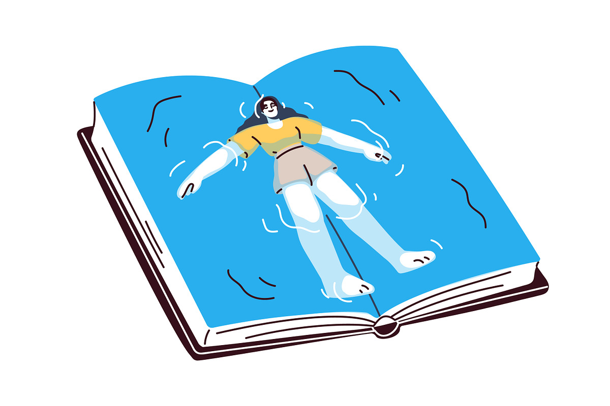 Readers with books concepts set, a Person Illustration by Good Studio (Photo 4 of 15)