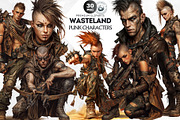 Wasteland Punk Character Clipart Set, a Decorative Illustration by ThatsDesignArt (Thumbnail 1 of 10)