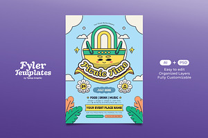 Retro Picnic Time Flyer Template, a Flyer Template by Tiptop Graphic