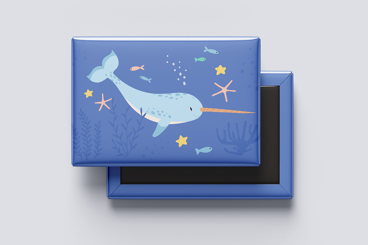 Cute narwhal or unicorn fish, an Animal Illustration by Good Studio (Photo 3 of 3)