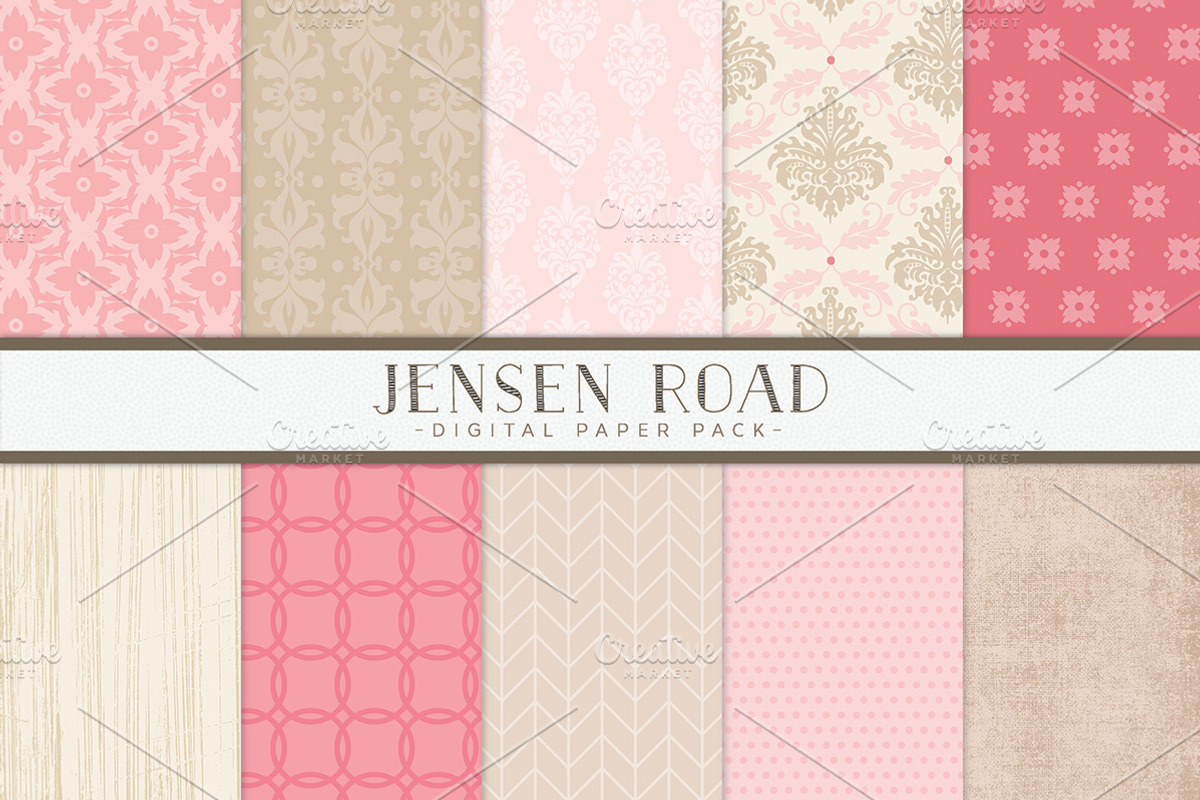 Pink and Tan Digital Papers