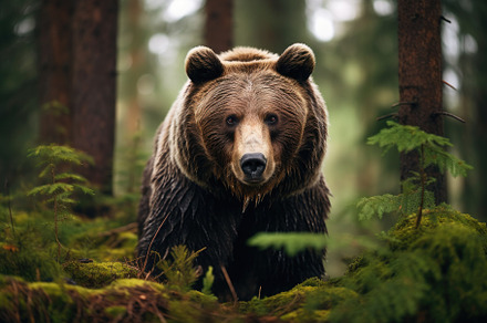 Brown bear in the summer forest. Sci, a Photo by Iftikhar Alam