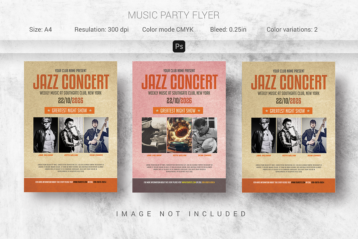 Music Party Flyer, a Flyer Template by Creativpixl (Photo 1 of 6)