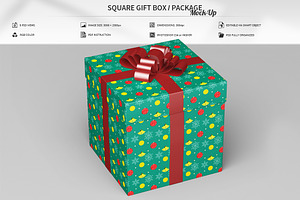 Square Gift Box / Package Mock-Up