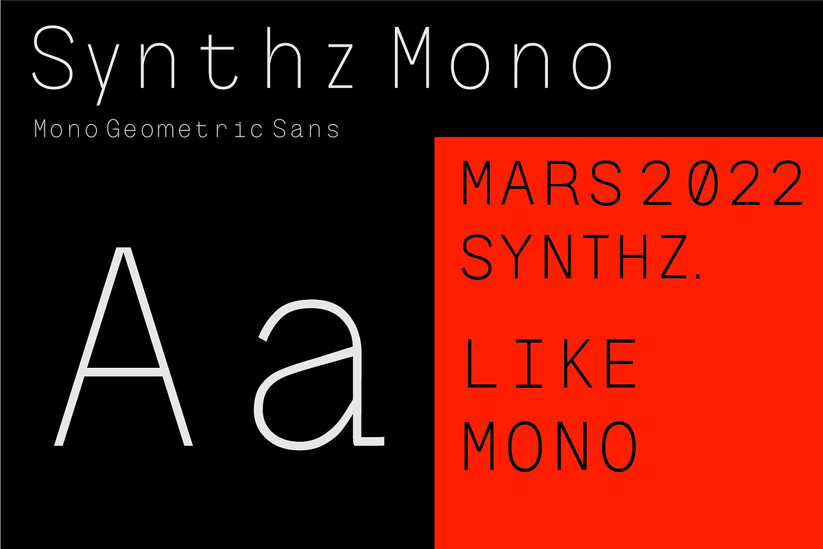 Synthz Mono, a Sans Serif Font by Portion.Labs (Photo 9 of 10)