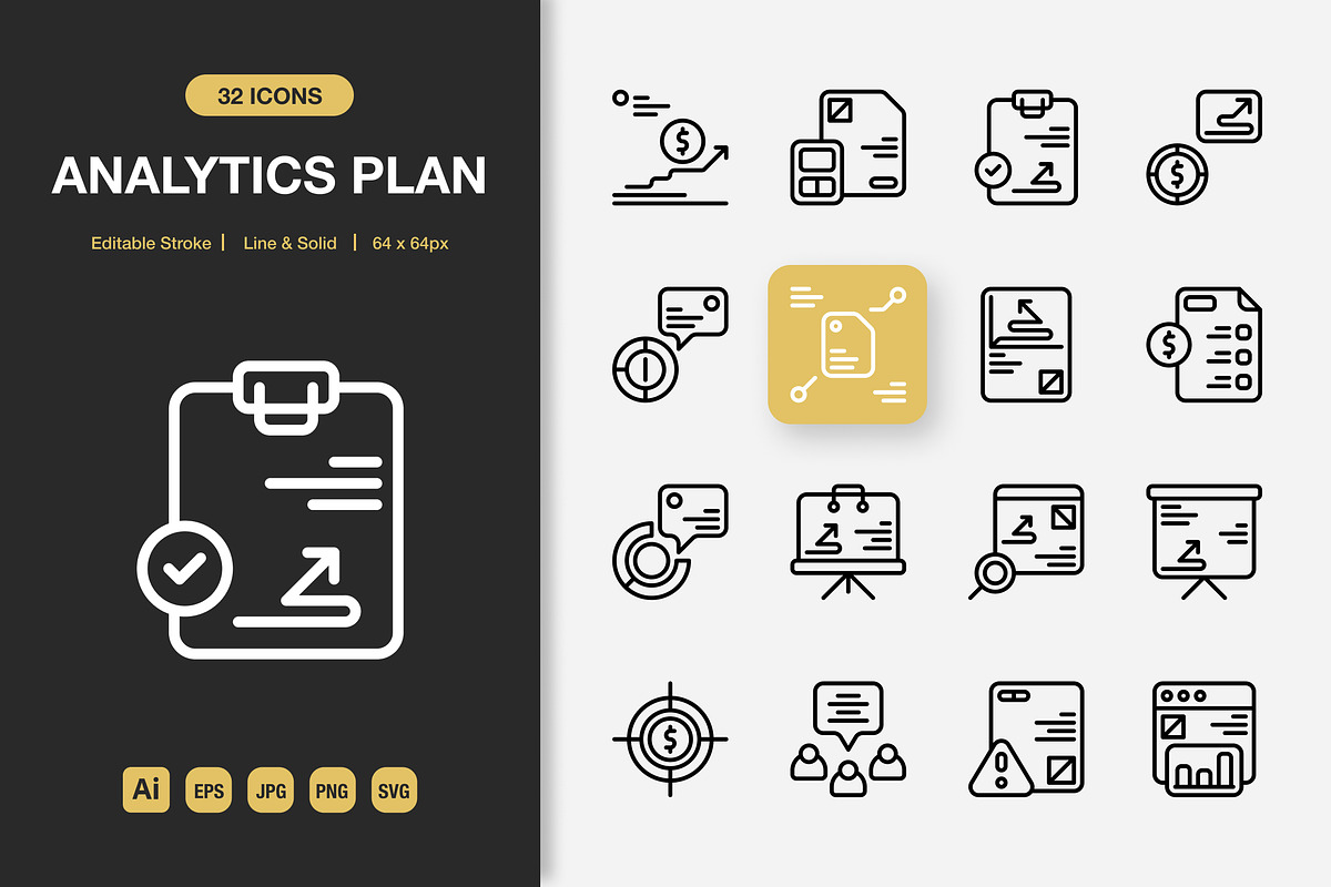 Analytics Plan Icons, an Icon by Spacepixel Creative (Photo 1 of 3)