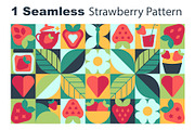 Modern Strawberry Mosaic Design Set, a Pattern Graphic by Lettering_Logo (Thumbnail 2 of 6)