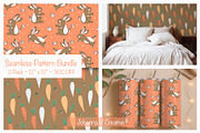 Spring Bunny & Carrot Pattern Set, an Illustration by Johanna V. Creative (Thumbnail 1 of 3)