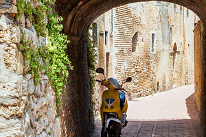 Empty street in Italian old town, an Architecture Photo by BOOCYS