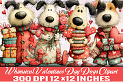 Whimsical Valentines Day Dogs Clipar, an Illustration by SVGArt (Thumbnail 1 of 8)