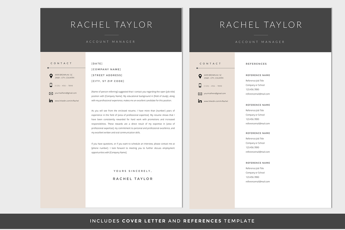Resume Template for Word / CV, a Resume Template by PAPPERMINT RESUME STUDIO (Photo 4 of 6)
