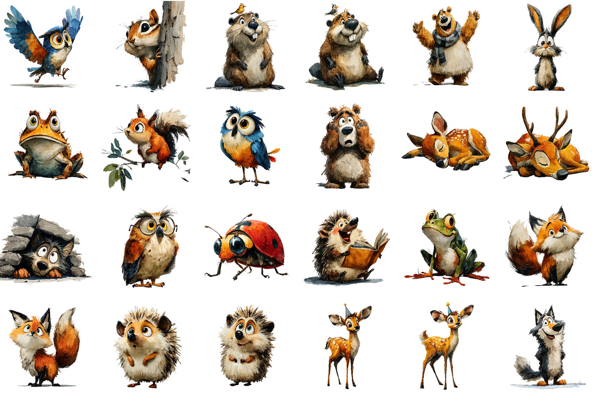 Quirky Woodland Animals PNG Clipart, an Illustration by Sublimation Artist (Photo 3 of 7)