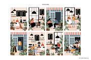 Dog Friendly Coffee Shop Scenes, a Person Illustration by LyubovZaytseva (Thumbnail 6 of 20)
