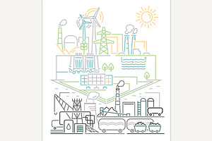 Green power production. Future eco, a Technology Illustration by Anna's Shop